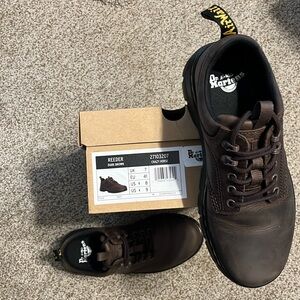 Dr. Martens Reeder Crazy Horse Leather Utility Shoes in Dark Brown - Unisex NIB